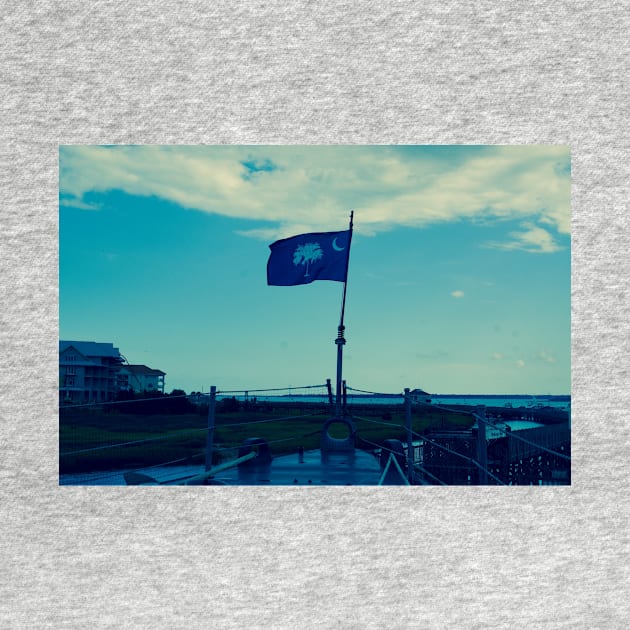 South Carolina Flag on USS Laffey by PugDronePhotos